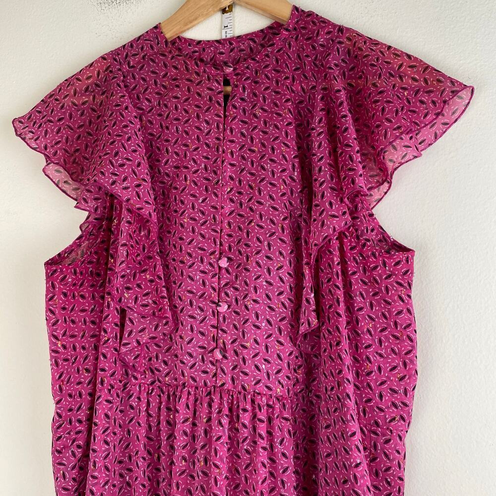 Sabina Musáyev Riviera Pink Tiered Printed Maxi Dress Size M - Picture 10 of 16
